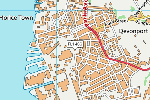 PL1 4SG map - OS VectorMap District (Ordnance Survey) PL1 4SG map - OS VectorMap District (Ordnance Survey)
