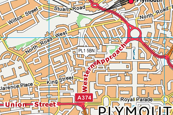 PL1 5BN map - OS VectorMap District (Ordnance Survey) PL1 5BN map - OS VectorMap District (Ordnance Survey)