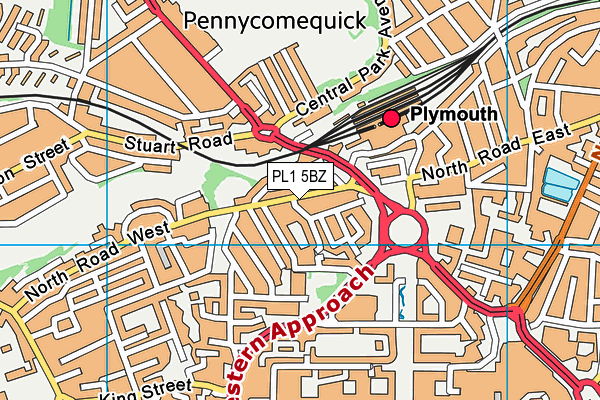 PL1 5BZ map - OS VectorMap District (Ordnance Survey) PL1 5BZ map - OS VectorMap District (Ordnance Survey)