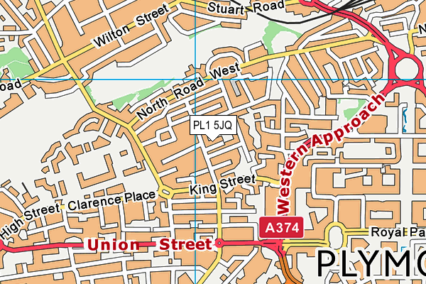PL1 5JQ map - OS VectorMap District (Ordnance Survey) PL1 5JQ map - OS VectorMap District (Ordnance Survey)