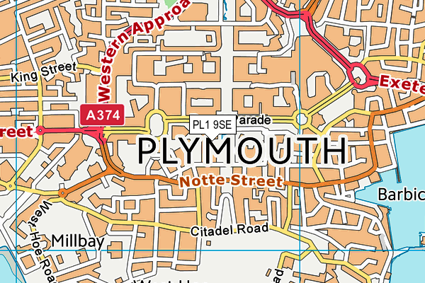 PL1 9SE map - OS VectorMap District (Ordnance Survey) PL1 9SE map - OS VectorMap District (Ordnance Survey)