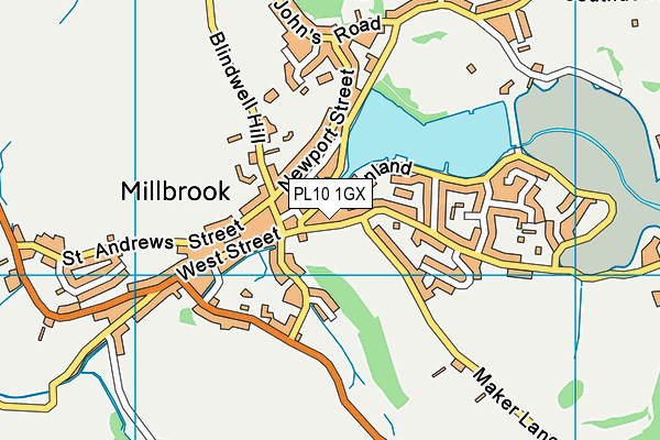 PL10 1GX map - OS VectorMap District (Ordnance Survey) PL10 1GX map - OS VectorMap District (Ordnance Survey)