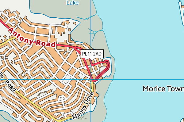 PL11 2AD map - OS VectorMap District (Ordnance Survey)