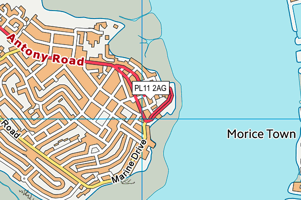 PL11 2AG map - OS VectorMap District (Ordnance Survey)