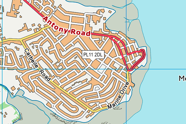 PL11 2DL map - OS VectorMap District (Ordnance Survey)