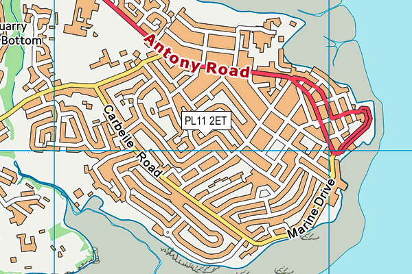PL11 2ET map - OS VectorMap District (Ordnance Survey)