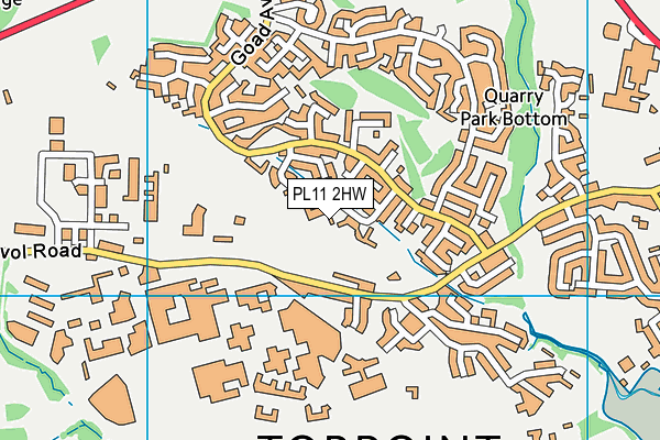 PL11 2HW map - OS VectorMap District (Ordnance Survey) PL11 2HW map - OS VectorMap District (Ordnance Survey)