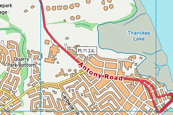 PL11 2JL map - OS VectorMap District (Ordnance Survey)