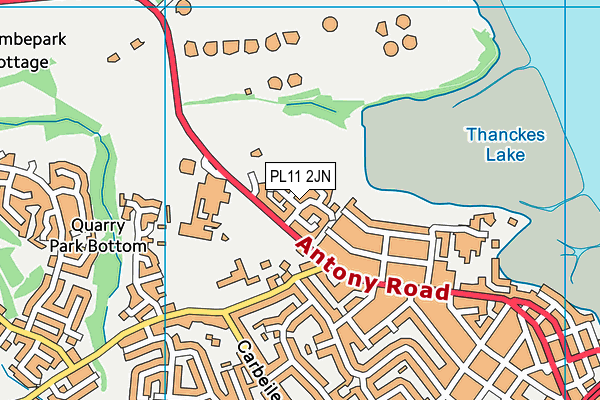 PL11 2JN map - OS VectorMap District (Ordnance Survey) PL11 2JN map - OS VectorMap District (Ordnance Survey)