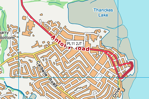PL11 2JT map - OS VectorMap District (Ordnance Survey) PL11 2JT map - OS VectorMap District (Ordnance Survey)