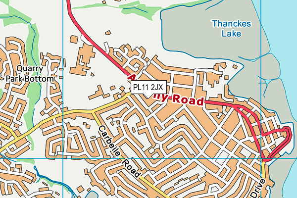 PL11 2JX map - OS VectorMap District (Ordnance Survey)