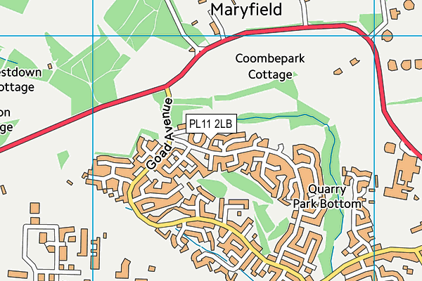 PL11 2LB map - OS VectorMap District (Ordnance Survey) PL11 2LB map - OS VectorMap District (Ordnance Survey)