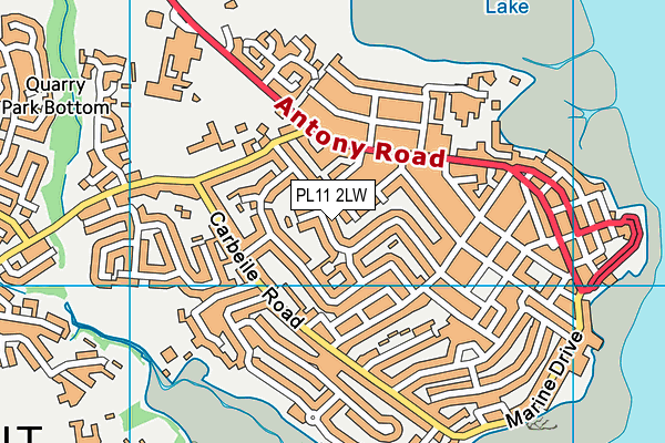 PL11 2LW map - OS VectorMap District (Ordnance Survey) PL11 2LW map - OS VectorMap District (Ordnance Survey)