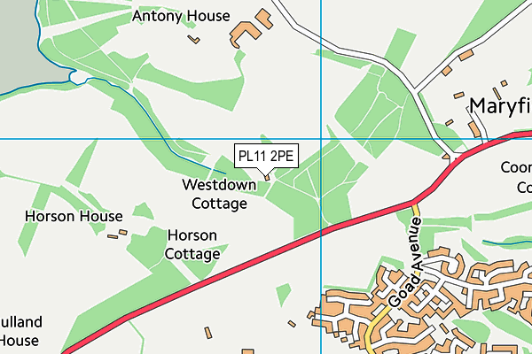 PL11 2PE map - OS VectorMap District (Ordnance Survey)