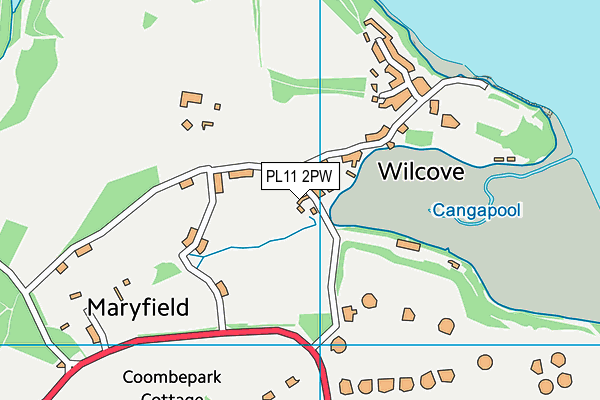 PL11 2PW map - OS VectorMap District (Ordnance Survey) PL11 2PW map - OS VectorMap District (Ordnance Survey)