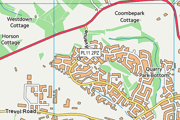 PL11 2PZ map - OS VectorMap District (Ordnance Survey) PL11 2PZ map - OS VectorMap District (Ordnance Survey)