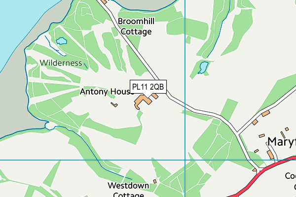 PL11 2QB map - OS VectorMap District (Ordnance Survey)