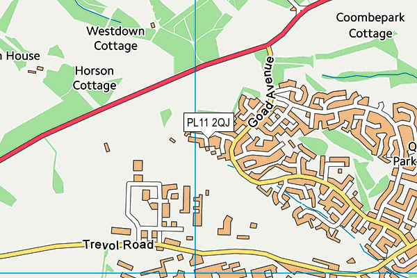 PL11 2QJ map - OS VectorMap District (Ordnance Survey) PL11 2QJ map - OS VectorMap District (Ordnance Survey)