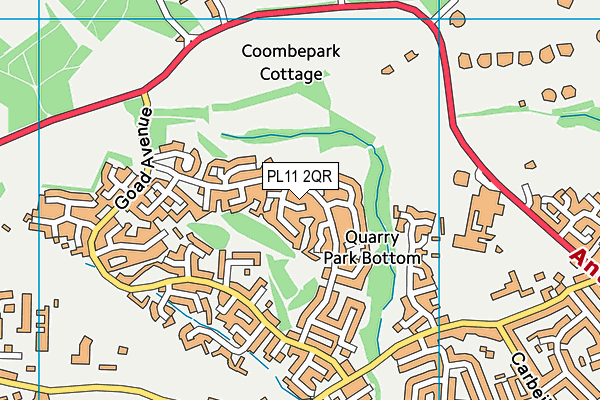 PL11 2QR map - OS VectorMap District (Ordnance Survey) PL11 2QR map - OS VectorMap District (Ordnance Survey)