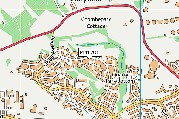 PL11 2QT map - OS VectorMap District (Ordnance Survey) PL11 2QT map - OS VectorMap District (Ordnance Survey)