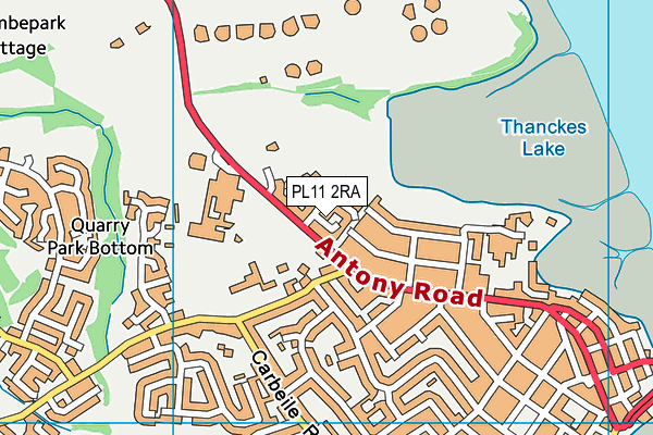 PL11 2RA map - OS VectorMap District (Ordnance Survey)