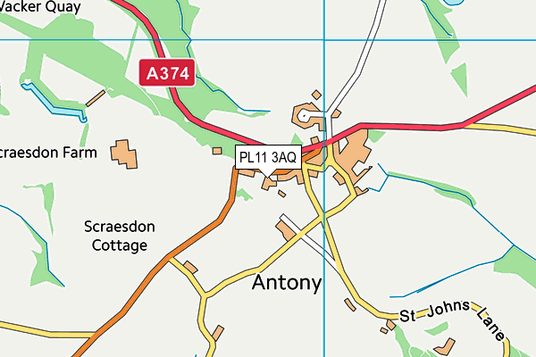 PL11 3AQ map - OS VectorMap District (Ordnance Survey) PL11 3AQ map - OS VectorMap District (Ordnance Survey)