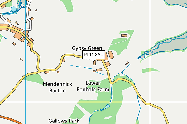 PL11 3AU map - OS VectorMap District (Ordnance Survey)