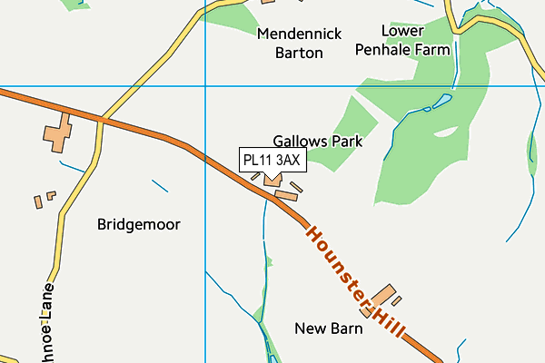 PL11 3AX map - OS VectorMap District (Ordnance Survey)