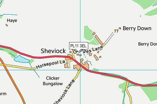 PL11 3EL map - OS VectorMap District (Ordnance Survey)
