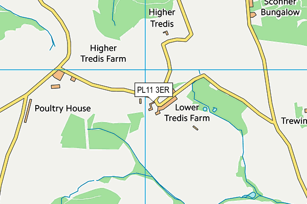 PL11 3ER map - OS VectorMap District (Ordnance Survey)
