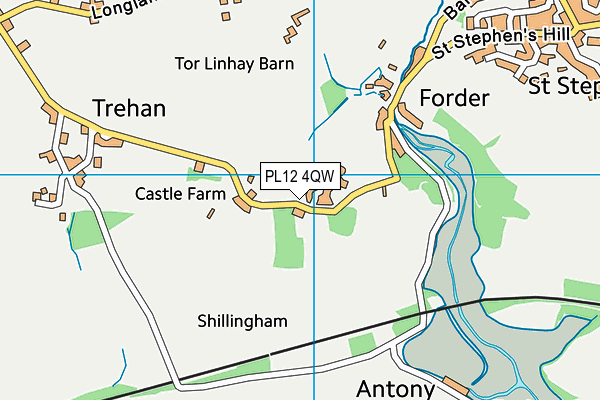 PL12 4QW map - OS VectorMap District (Ordnance Survey) PL12 4QW map - OS VectorMap District (Ordnance Survey)