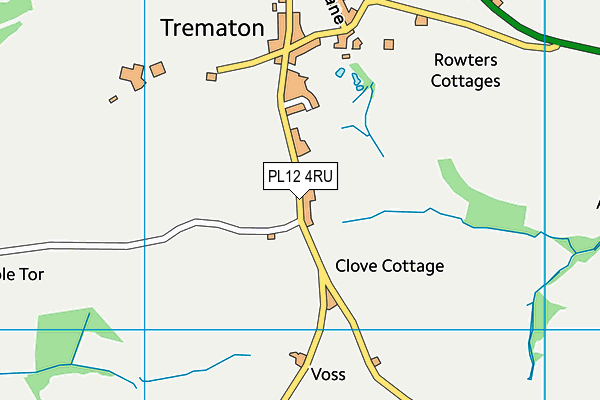 PL12 4RU map - OS VectorMap District (Ordnance Survey) PL12 4RU map - OS VectorMap District (Ordnance Survey)