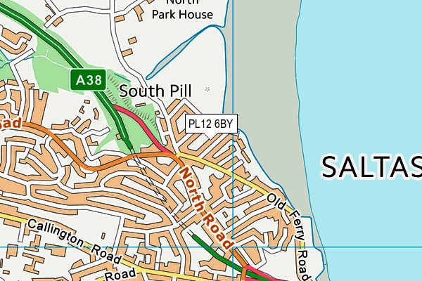 PL12 6BY map - OS VectorMap District (Ordnance Survey)