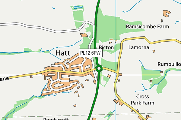 PL12 6PW map - OS VectorMap District (Ordnance Survey) PL12 6PW map - OS VectorMap District (Ordnance Survey)