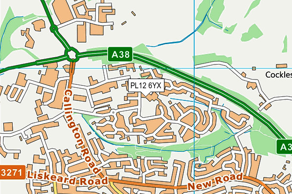 PL12 6YX map - OS VectorMap District (Ordnance Survey) PL12 6YX map - OS VectorMap District (Ordnance Survey)