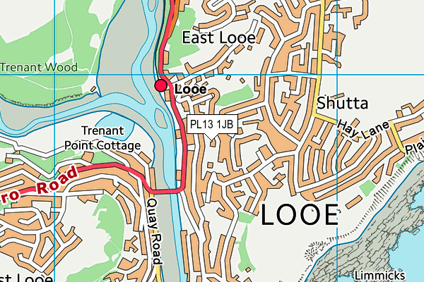 PL13 1JB map - OS VectorMap District (Ordnance Survey) PL13 1JB map - OS VectorMap District (Ordnance Survey)