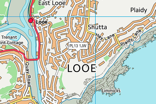 PL13 1JW map - OS VectorMap District (Ordnance Survey) PL13 1JW map - OS VectorMap District (Ordnance Survey)