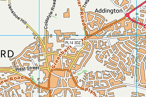 PL14 3DZ map - OS VectorMap District (Ordnance Survey) PL14 3DZ map - OS VectorMap District (Ordnance Survey)