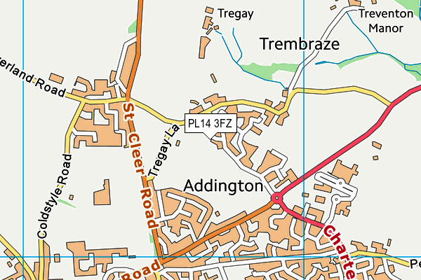 PL14 3FZ map - OS VectorMap District (Ordnance Survey) PL14 3FZ map - OS VectorMap District (Ordnance Survey)