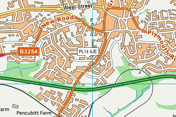 PL14 4JE map - OS VectorMap District (Ordnance Survey) PL14 4JE map - OS VectorMap District (Ordnance Survey)