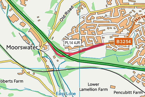 PL14 4JR map - OS VectorMap District (Ordnance Survey)