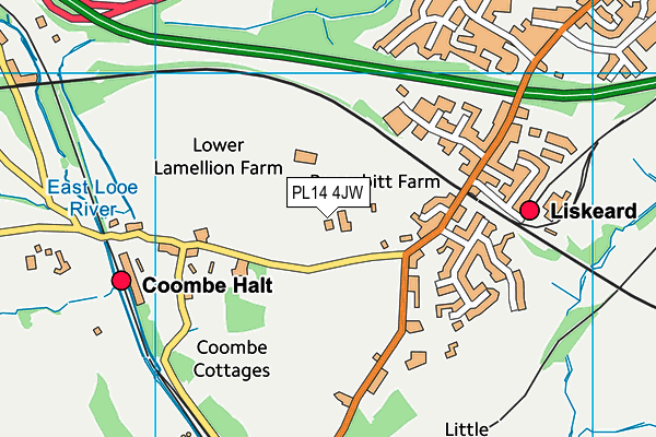 PL14 4JW map - OS VectorMap District (Ordnance Survey) PL14 4JW map - OS VectorMap District (Ordnance Survey)