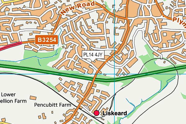 PL14 4JY map - OS VectorMap District (Ordnance Survey) PL14 4JY map - OS VectorMap District (Ordnance Survey)