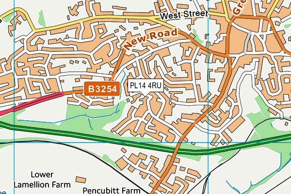 PL14 4RU map - OS VectorMap District (Ordnance Survey) PL14 4RU map - OS VectorMap District (Ordnance Survey)