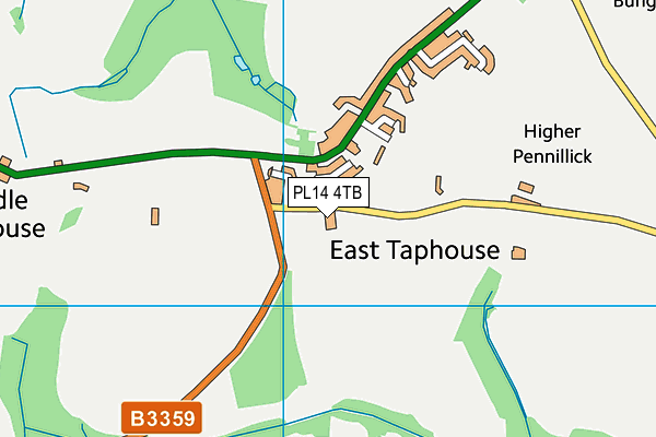 PL14 4TB map - OS VectorMap District (Ordnance Survey) PL14 4TB map - OS VectorMap District (Ordnance Survey)
