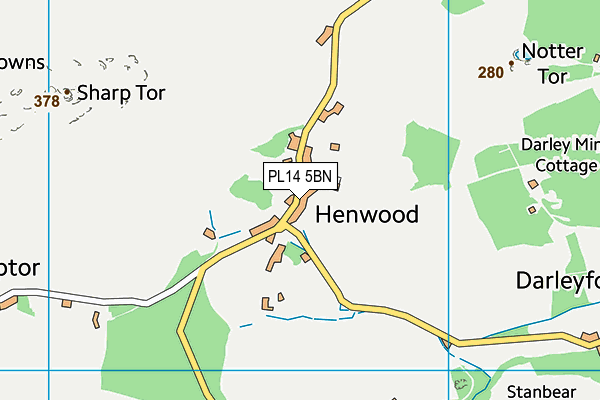 PL14 5BN map - OS VectorMap District (Ordnance Survey) PL14 5BN map - OS VectorMap District (Ordnance Survey)