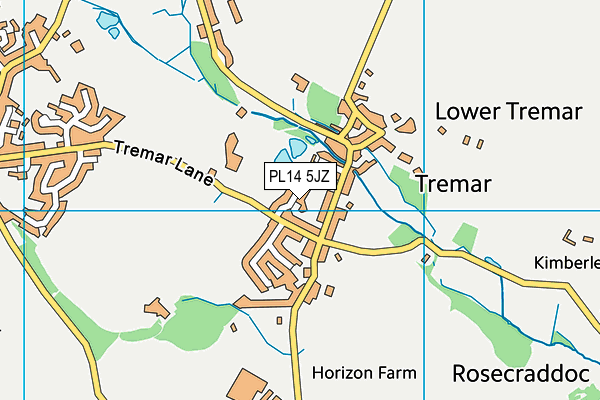 PL14 5JZ map - OS VectorMap District (Ordnance Survey) PL14 5JZ map - OS VectorMap District (Ordnance Survey)