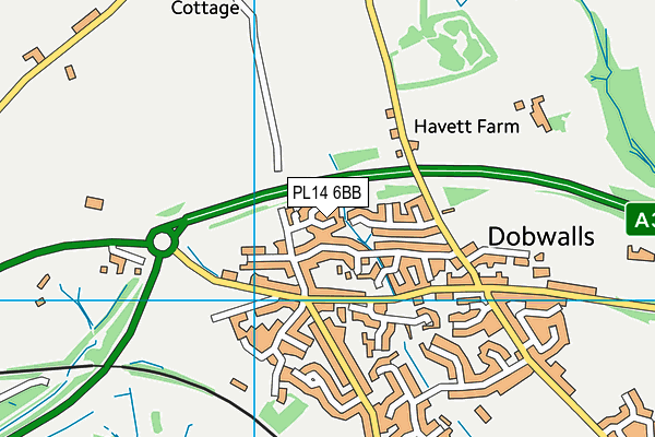PL14 6BB map - OS VectorMap District (Ordnance Survey) PL14 6BB map - OS VectorMap District (Ordnance Survey)