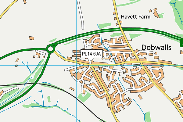 PL14 6JA map - OS VectorMap District (Ordnance Survey) PL14 6JA map - OS VectorMap District (Ordnance Survey)
