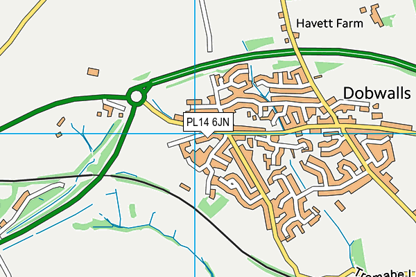 PL14 6JN map - OS VectorMap District (Ordnance Survey) PL14 6JN map - OS VectorMap District (Ordnance Survey)